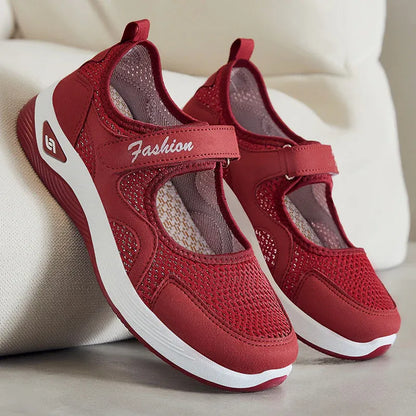 Women’s Breathable Hook-and-Loop Comfort Walking Shoes