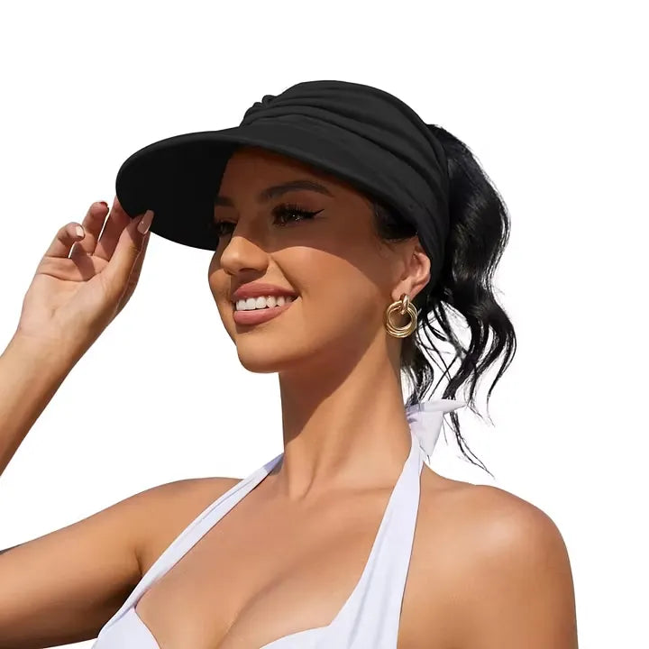 Women’s Wide Brim Open-Top Sun Visor Hat
