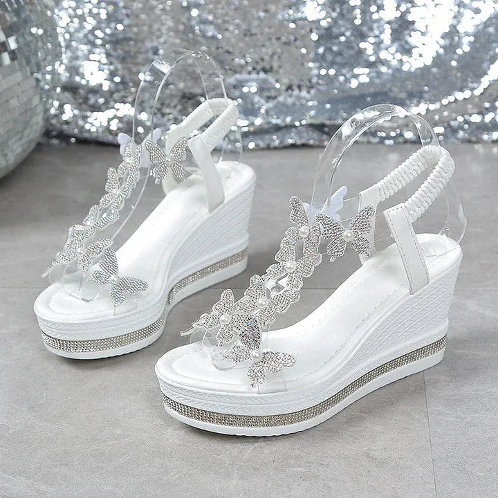 Women’s Butterfly Embellished Wedge Sandals