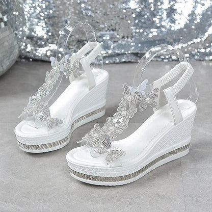 Women’s Butterfly Embellished Wedge Sandals