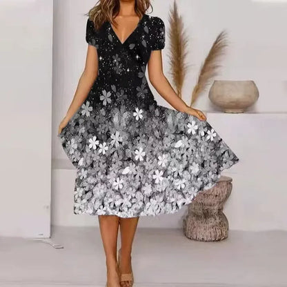 Women’s Floral V-Neck Midi Dress