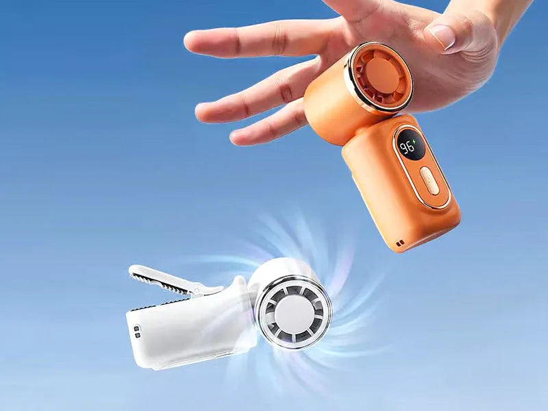 Portable Clip-On Cooling Fan with LED Battery Display
