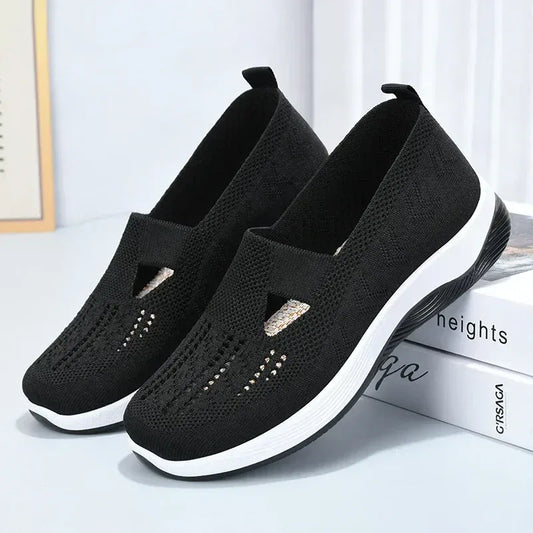 Women’s Breathable Knit Slip-On Walking Shoes