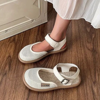 Women’s Closed-Toe Mesh Ankle Strap Sandals