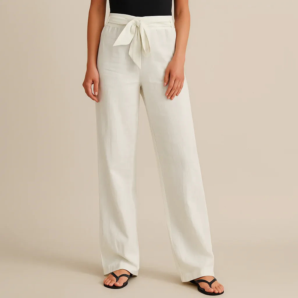 Women’s Lightweight Linen Wide-Leg Pants