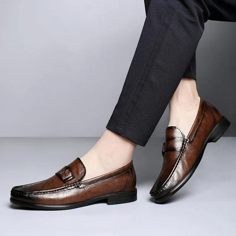 Men’s Buckle Accent Slip-On Dress Loafers