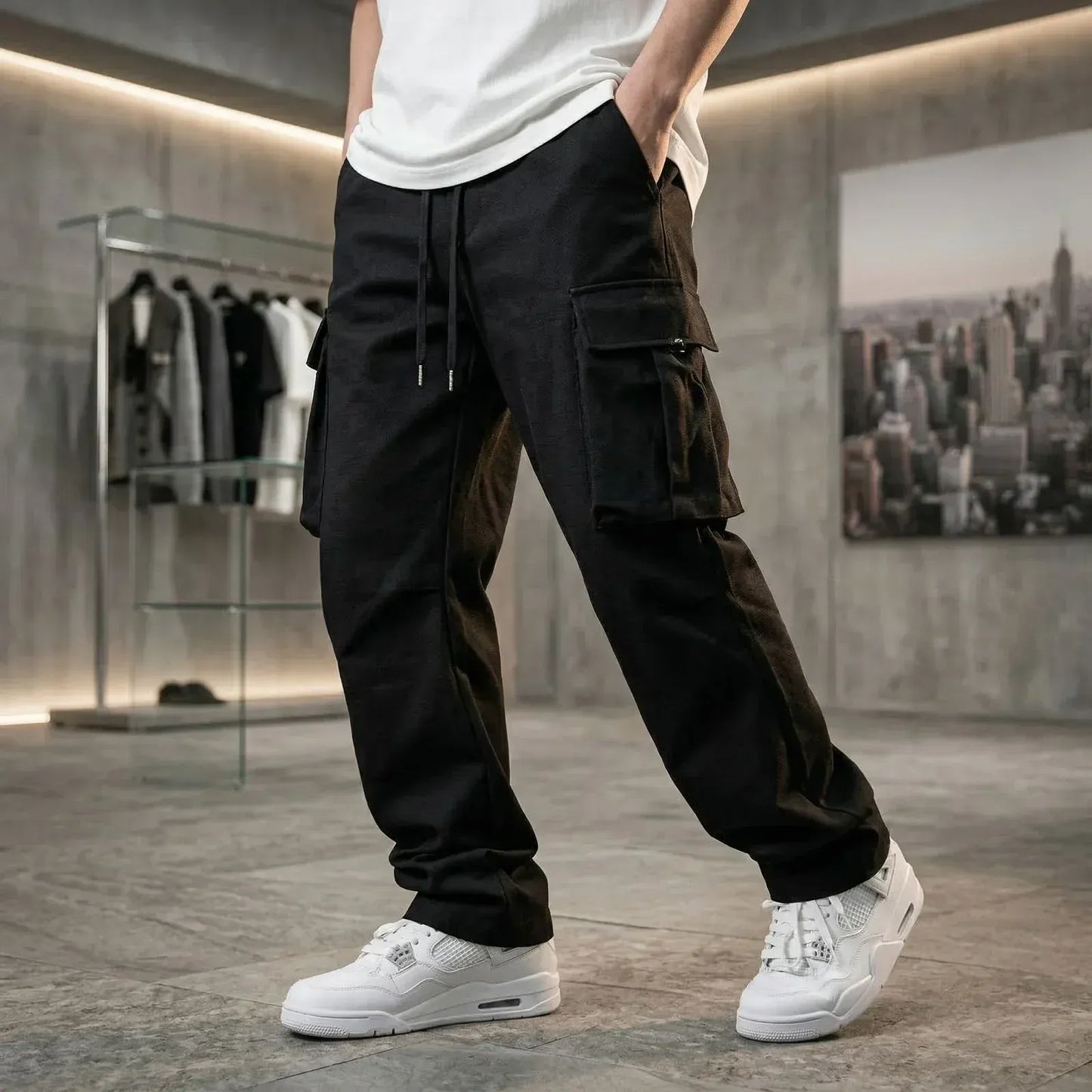 Men’s Lightweight Twill Cargo Pants with Utility Pockets