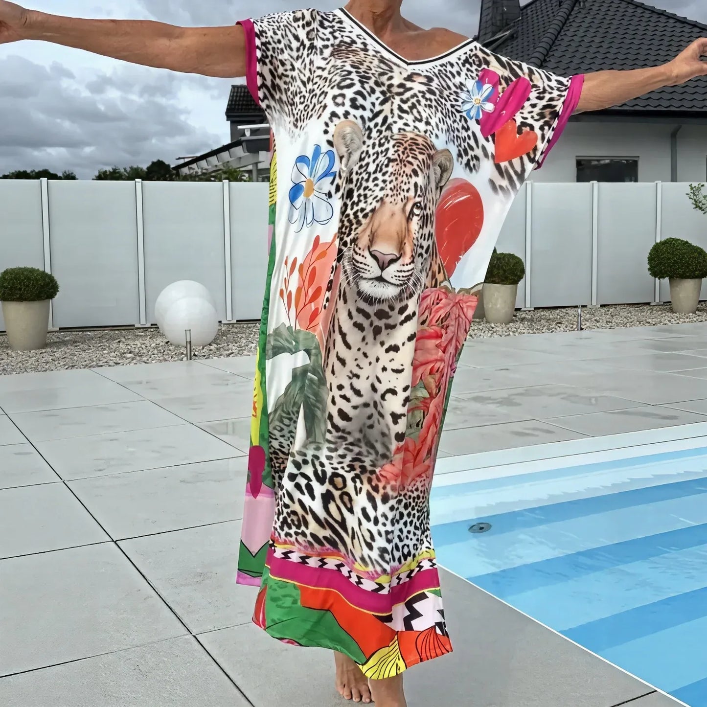 Women’s Printed Loose Fit Midi Dress