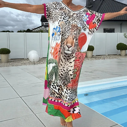 Women’s Printed Loose Fit Midi Dress