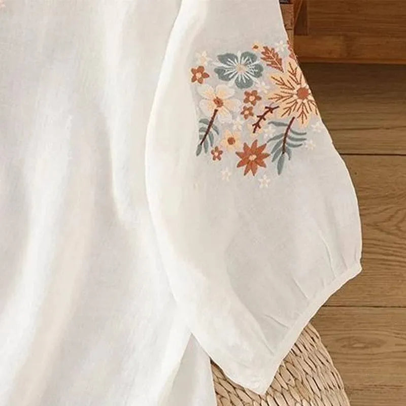 Women’s Floral Embroidered 3/4 Sleeve Blouse