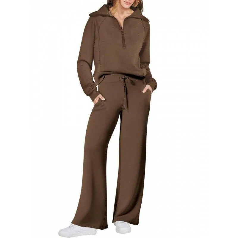 Women’s Half-Zip Wide-Leg Lounge Set