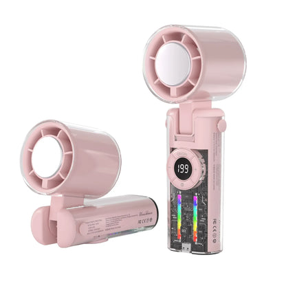Portable Bladeless Handheld Fan with Digital Display