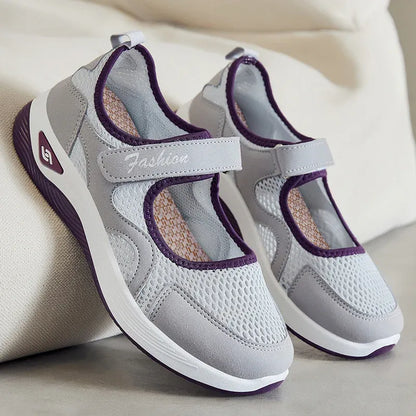 Women’s Breathable Hook-and-Loop Comfort Walking Shoes