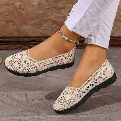 Women’s Breathable Lace Mesh Slip-On Flats