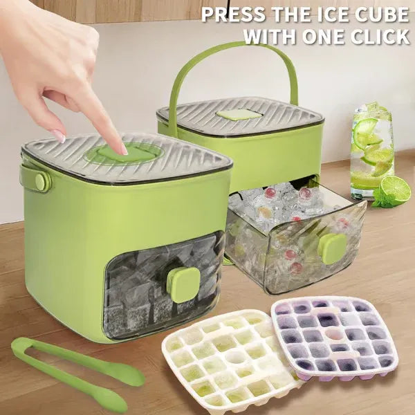 Portable Ice Cube Maker and Storage Box Set