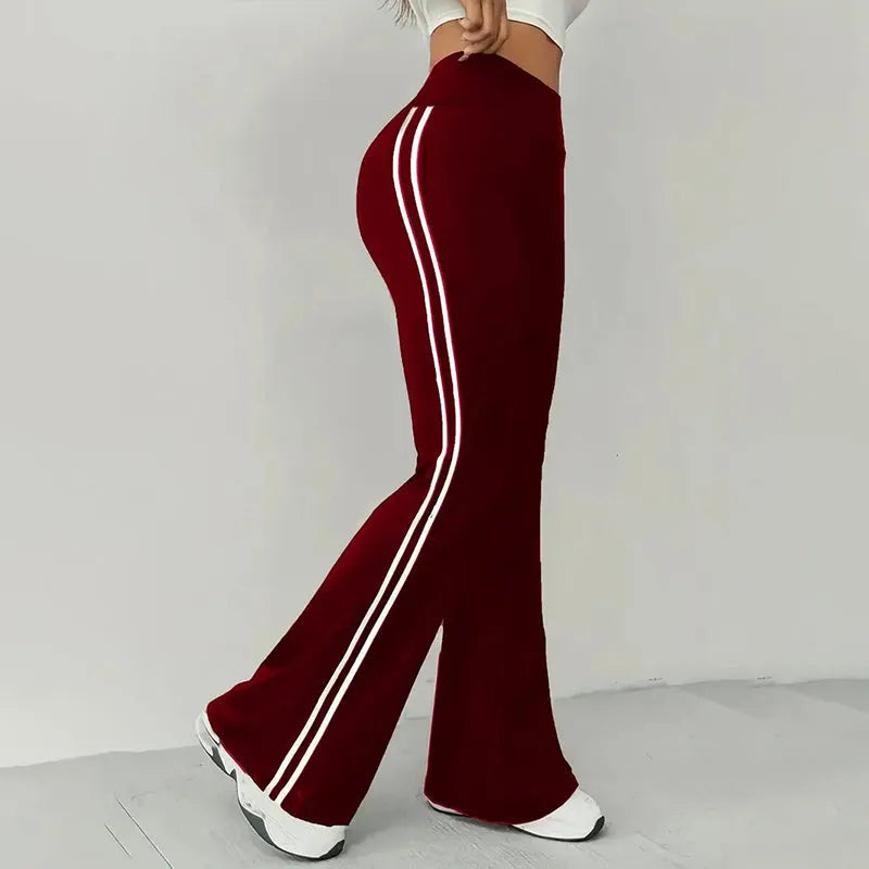 Women’s High-Waisted Flared Stripe Pants