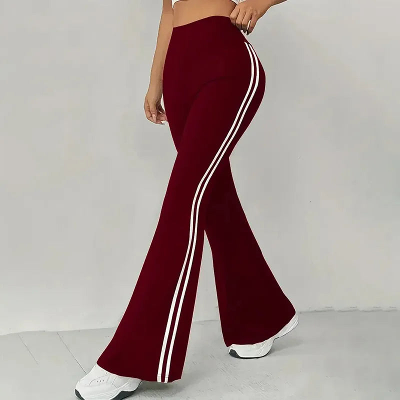 Women’s High-Waisted Flared Stripe Pants