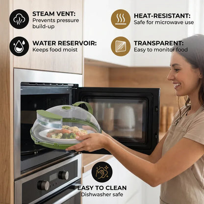 Microwave Splatter Cover with Steam Vent & Moisture Lock