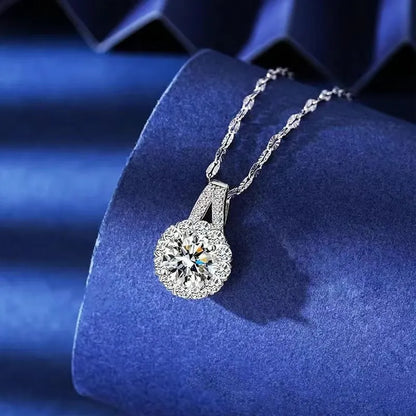 Women's Sunflower Halo Pendant Necklace