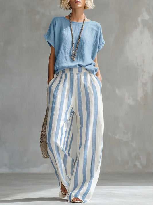 Striped Loose-Fit Two-Piece Lounge Set