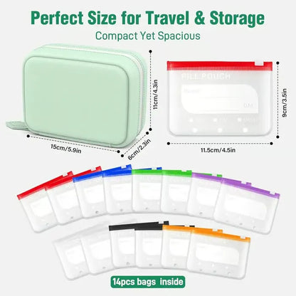 Travel Pill Organizer Pouch Set