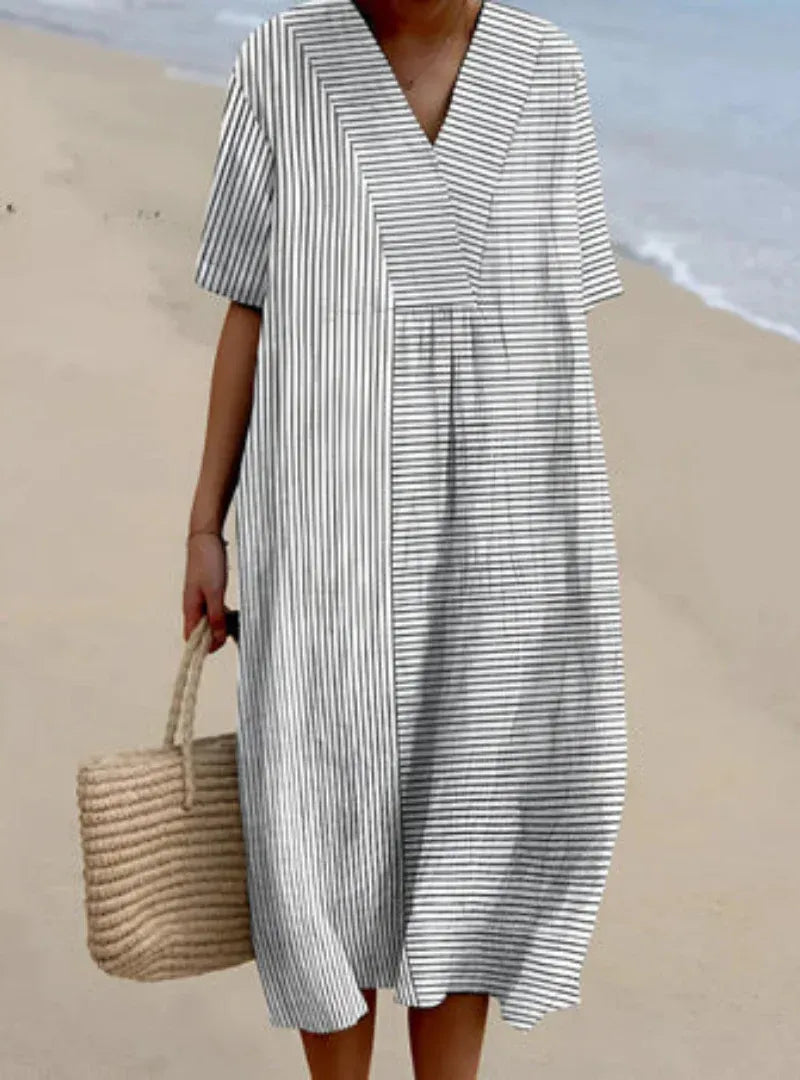 Women’s Breezy V-Neck Printed Midi Dress