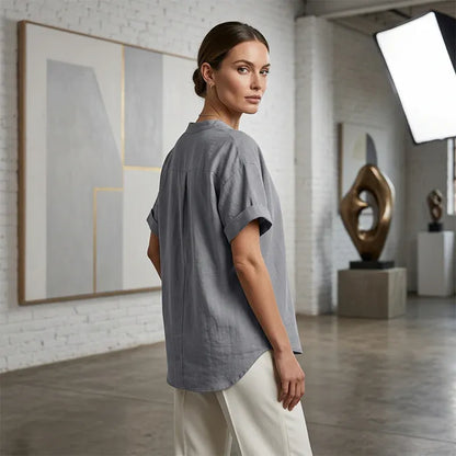 Women’s Loose Fit Short Sleeve V-Neck Top
