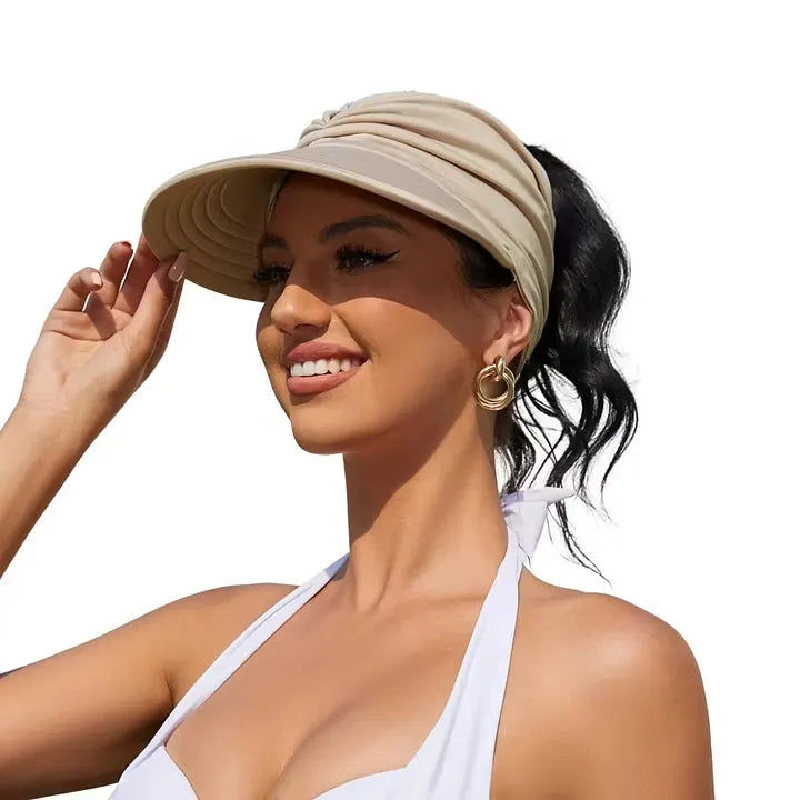 Women’s Wide Brim Open-Top Sun Visor Hat