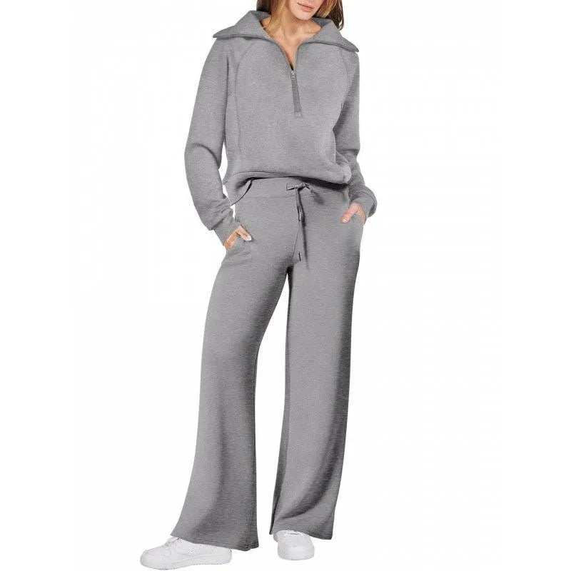 Women’s Half-Zip Wide-Leg Lounge Set