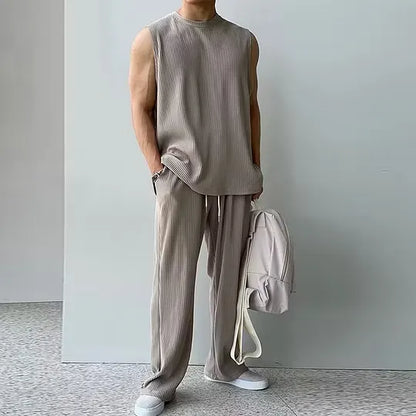 Men's Sleeveless Ribbed Lounge Set