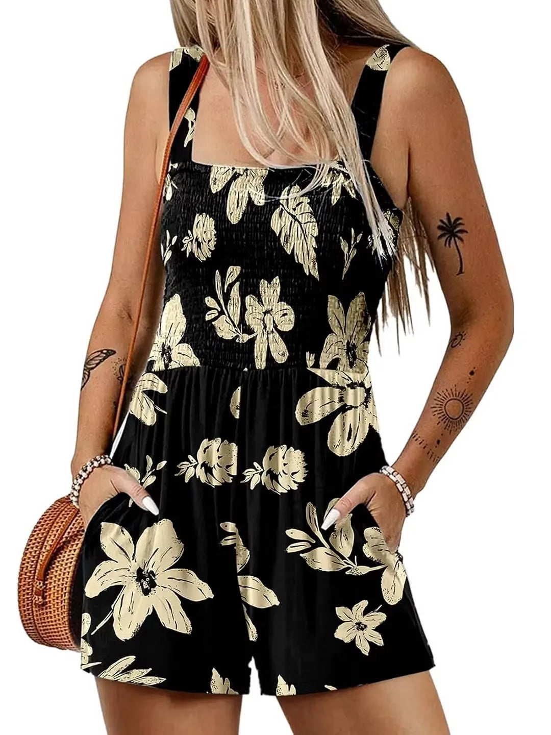 Women’s Smocked Floral Summer Romper