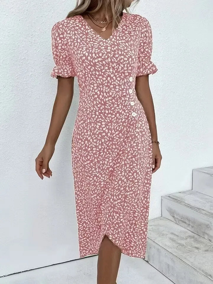 Women's Floral V-Neck Wrap Dress