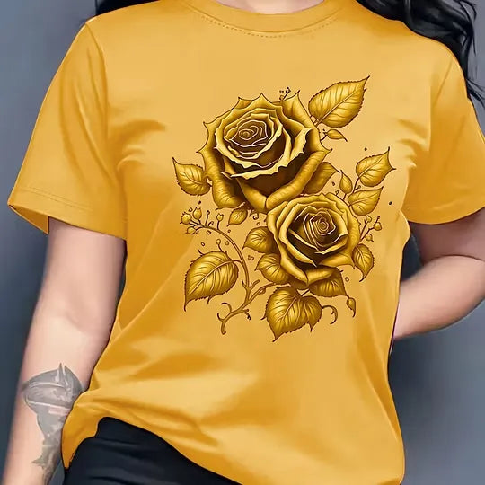Women's Rose Graphic Crewneck T-Shirt