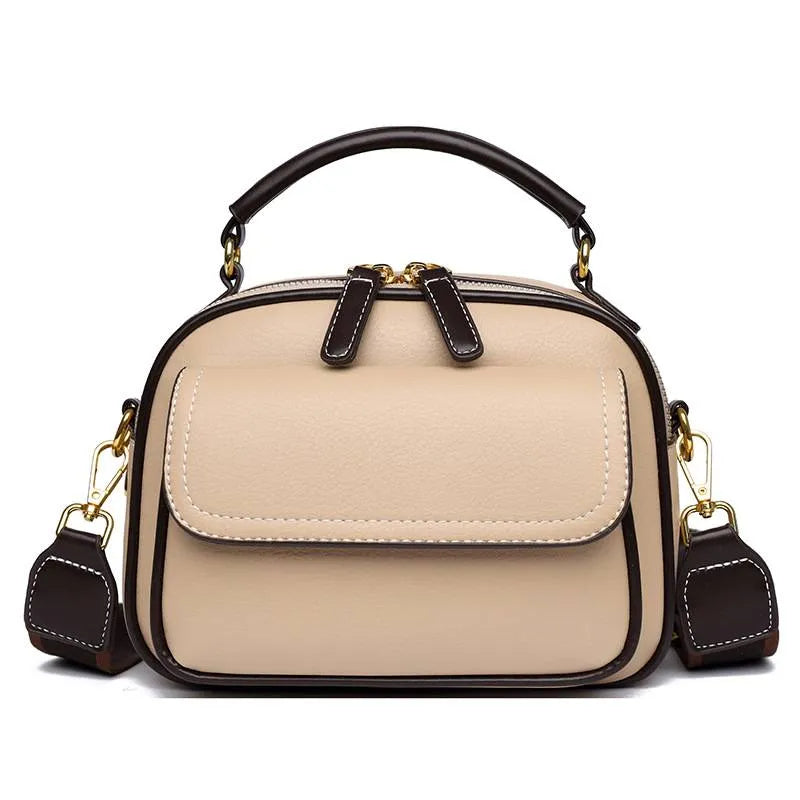 Structured Leather-Look Crossbody Bag