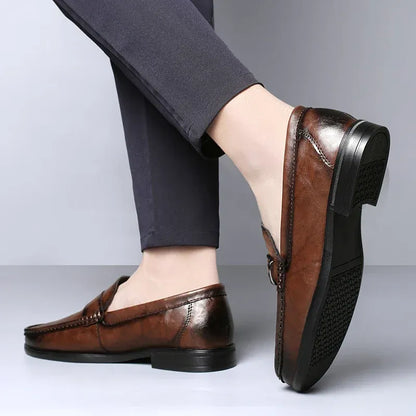 Men’s Buckle Accent Slip-On Dress Loafers