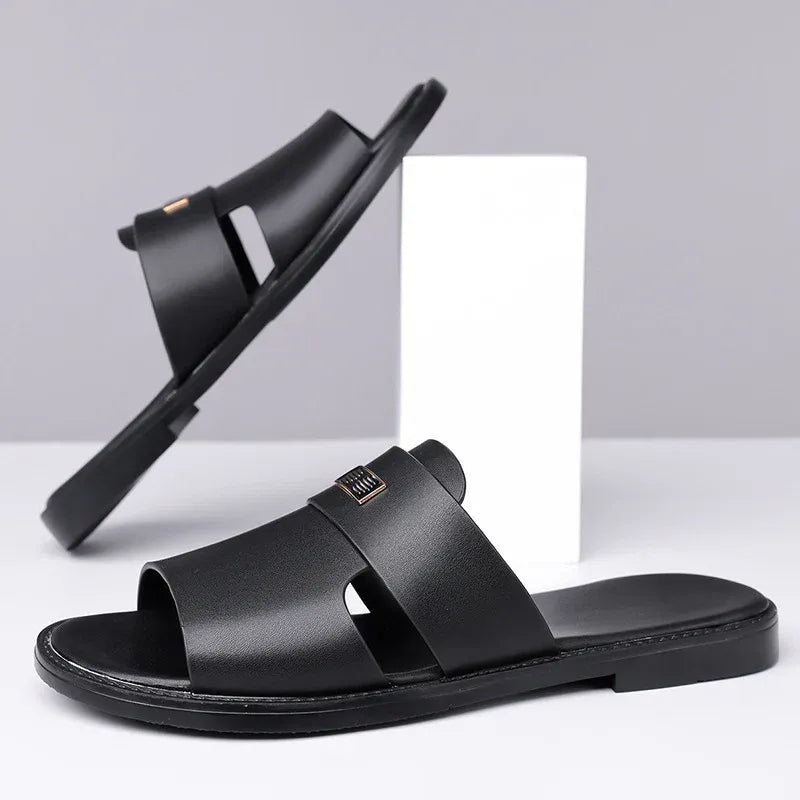 Men’s Cross-Strap Open-Toe Slide Sandals