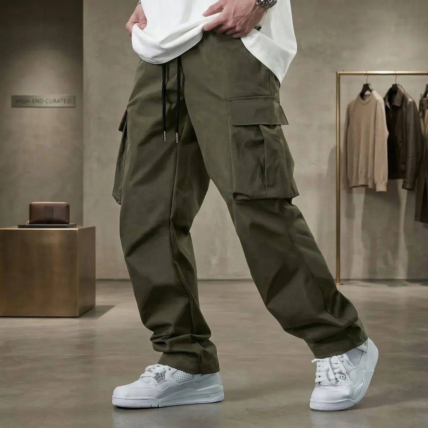 Men’s Lightweight Twill Cargo Pants with Utility Pockets