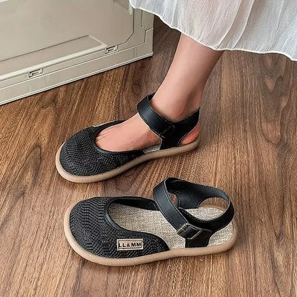 Women’s Closed-Toe Mesh Ankle Strap Sandals