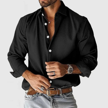 Men’s Relaxed Long Sleeve Button-Up Shirt