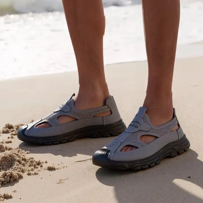 Men's Breathable Mesh Closed-Toe Sport Sandals