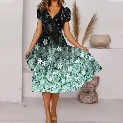 Women’s Floral V-Neck Midi Dress