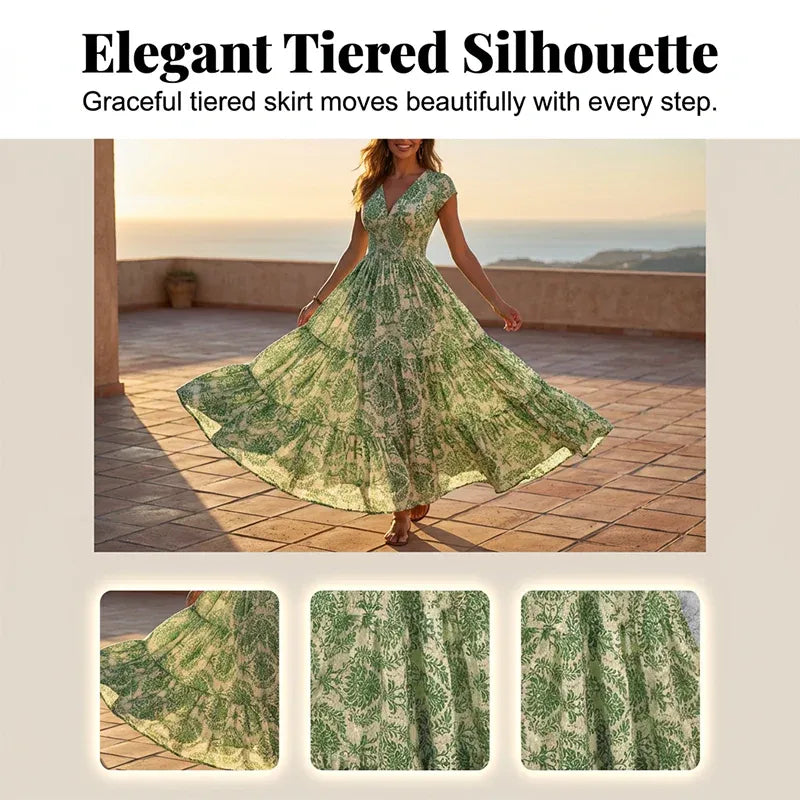Women’s Floral Smocked Waist Maxi Dress