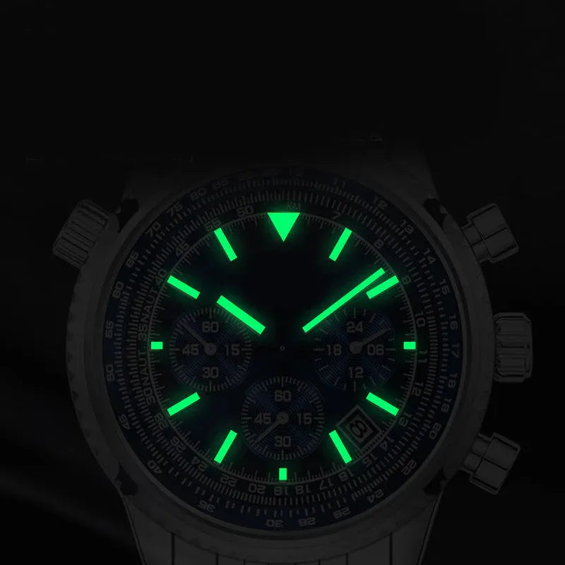 Men’s Chronograph-Style Stainless Steel Bracelet Watch