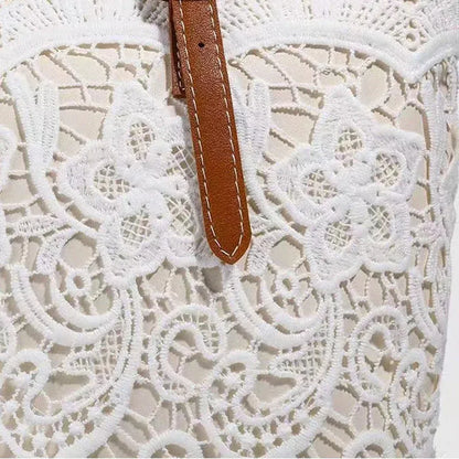 Women’s Lace-Look Floral Tote Bag