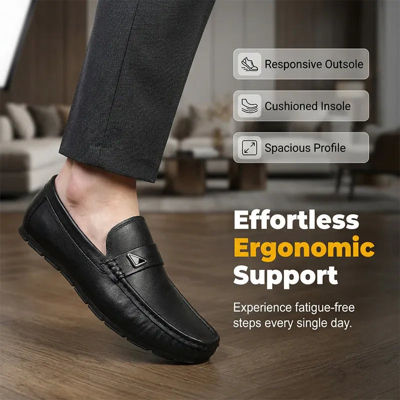 Men’s Leather-Look Slip-On Driving Loafers