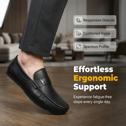 Men’s Leather-Look Slip-On Driving Loafers
