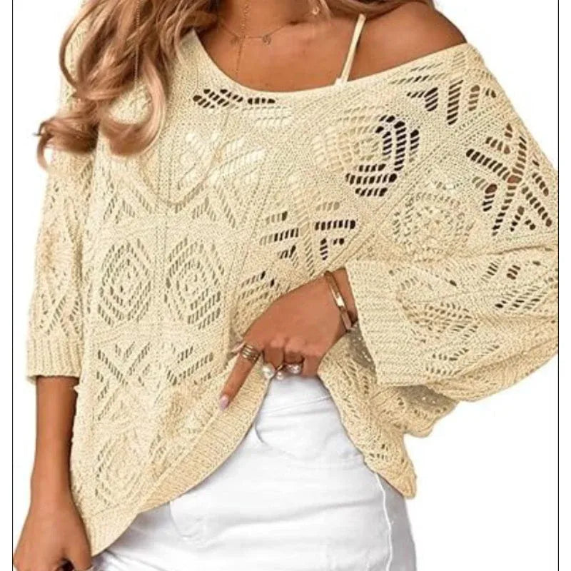 Women’s Openwork Crochet Knit Top