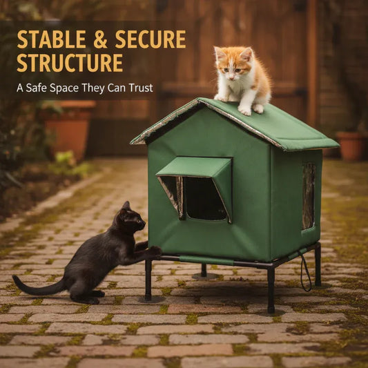 Elevated Weather-Resistant Outdoor Cat House