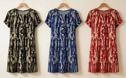 Women's Printed Button Front Dress
