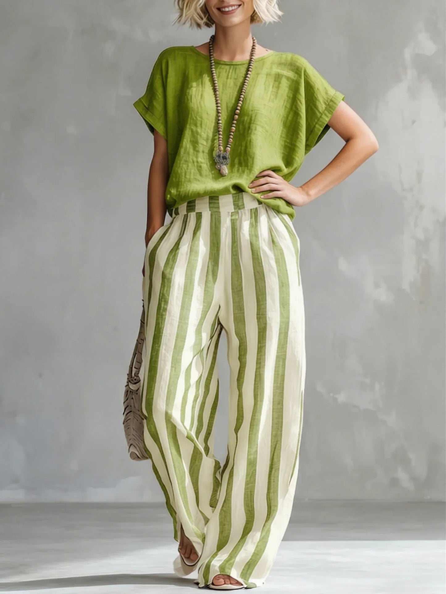 Striped Loose-Fit Two-Piece Lounge Set